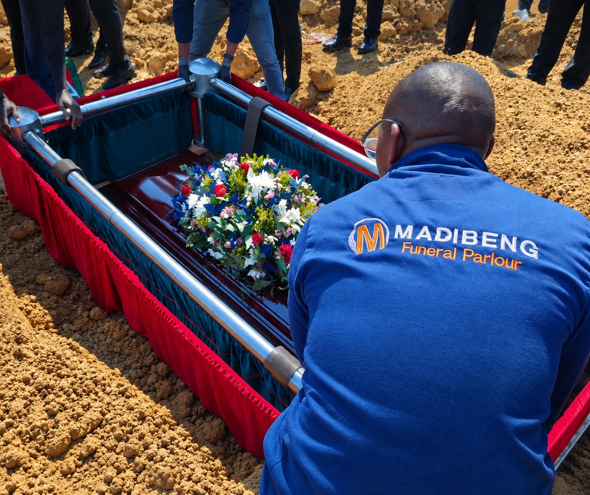 A Madibeng Funeral Parlour graveside service, professionally arranged